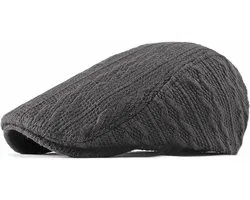Flatcap grijs gebreid - Platte pet - Verstelbaar