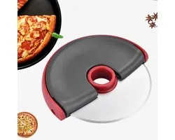 Coupe- Pizza DaCasa - Acier inoxydable - Rouleau à Pizza - Couteau à pizza - Coupe- Pizza multifonctionnel - Pour pizza, pâtes, pain -
