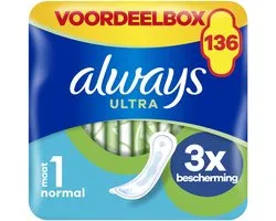 Always Ultra maandverband, Normal, 136 stuks