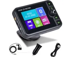 draagbare DAB-adapter voor Android autoradio met 2,4 Inch LCD-scherm, kleine digitale radio-adapter met Bluetooth Handsfree AUX-IN FM-zender Dab digitale radio