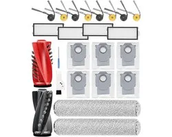 Qrevo Curv 2 Flow-accessoires voor Roborock robotstofzuiger: 2 hoofdborstels, 2 rolwissers, 4 HEPA-filters, 6 stofzakken, 6 zijborstels, 1 borstel, 1 schroevendraaier