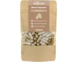 Gélules de Maca 100 % Biologique - 60 Gélules - La Maca est Traditionnellement Utilisée pour l’Énergie et la Vitalité - Riche en Nutriments et Minéraux - Idéale pour un Usage Quotidien avec 500 mg de Poudre de Maca par Gélule