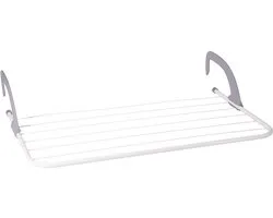 Séchoir à radiateur Storage Solutions - blanc/noir - métal - 69 x 38 x 15 cm - porte-serviettes - séchoir à linge - ligne à linge de 5 mètres