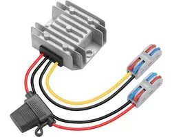 24V naar 12V 10A 120W Power Converter, 24V naar 12V DC/DC Buck Regulator met klemmenblok, beveiligd, waterdicht, kortsluit- en overstroombeveiliging voor auto's, instrumentatie en meer.