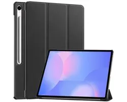 Étui pour tablette Samsung Galaxy Tab S10 FE Plus | Bibliothèque avec support | Housse de protection en similicuir | Triple pli | Noir