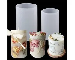 Cilindervormige siliconen mal voor het maken van kaarsen, ornamenten en zeep - 3D DIY set voor resin gieten en handgemaakt creatief werk.