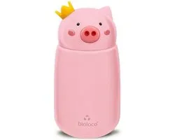 Bioloco - Thermosfles Mini RVS - Varken met Kroontje - Dubbelwandig - 320ml - Kind