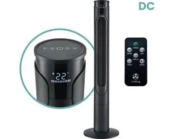 Ventilateur tour AirKing 117 cm, moteur DC extra silencieux avec télécommande - Ventilateur à écran LED à intensité variable Zwart AKTN117BK- DC