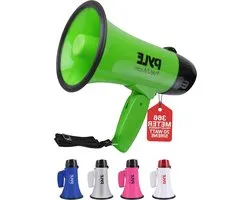 Megaphone met Sirene - Omroepinstallatie Luidspreker - Evenementen Aankondigen - 20 Watt Vermogen - 13.7cm x 21.8cm - Groen