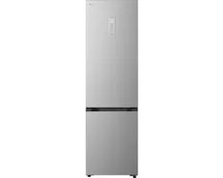 LG GBBS525CPY Koel-vriescombinatie 375L - Zilver - Energieklasse C - DoorCooling voor gelijkmatige koeling - Fresh Balancer voor optimale versheid - Stille Smart Inverter Compressor - AI functies zonder wifi - ThinQ wifi bediening