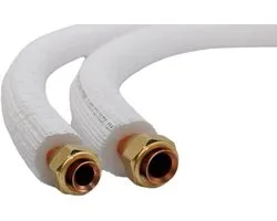 Koelleiding Set - Split Airco Pijpen - Airco Installatie - Koperen Buis Geïsoleerd - 3 Meter - Wit
