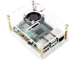 Renkforce RBP-PLC100 SBC-behuizing Geschikt voor serie: Raspberry Pi®, Banana Pi, Rock Pi Incl. actieve koeler Transpar