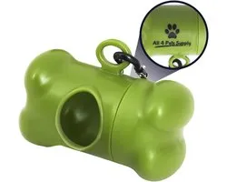 All 4 Pets Supply Distributeur de Sacs à Crottes pour Chien - Porte-Sacs à Déjections Canines - Vert