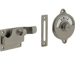 Intersteel WC-overslag met bocht vrij/bezet nikkel mat