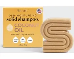 Kitsch Coconut Oil Shampoo Bar | Shampoo | Geroosterde vanille en macadamiamelk | Curly | Krullend haar | 91GR | Kappers Kwaliteit