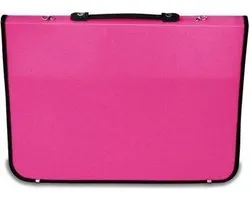 Mapac portfolio map A3 roze - kunstmap met schouderriem.