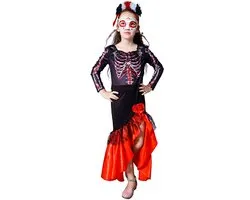Dia de los muertos kostuum - Halloween kostuum kind - Carnavalskleding - Carnaval kostuum - Meisje - 10 tot 12 jaar