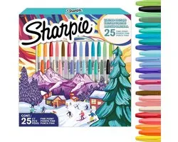 Ensemble de 25 marqueurs permanents Sharpie à pointe fine