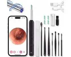 BDM CARE® Dissolvant de cérumen - Otoscopes d'oreille - Kit de suppression de cérumen sans fil HD avec caméra - Otoscope visuel d'oreille - Nettoyeur d'oreille avec éclairage LED - Nettoyeur de cérumen intelligent pour adultes - Enfants