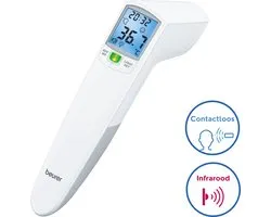 Beurer FT 100 Thermometer lichaam - Contactloos - Baby & Volwassene - Slimme Infraroodmeting met Automatische Start - Koortsthermometer meet Lichaam, Oppervlak & Kamertemperatuur - 60 Geheugenplaatsen - Medisch Gecertificeerd