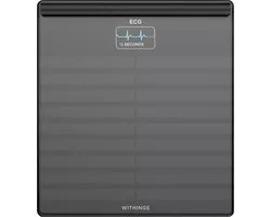 Withings Body Scan - Slimme Weegschaal - BIA-persoonlijke weegschaal, Segmentale Lichaamssamenstelling, 6-Lead ECG, AFib Detectie, Zenuwgezondheid, Visceraal Vet, Spiermassa, Botdichtheid, Waterpercentage , Tot 8 Gebruikers