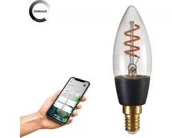 EGLO connect.z Smart LED Lamp - E14 - Ø 3,5 cm - Smoke/Rookglas - 2000K - Dimbaar - Zigbee
