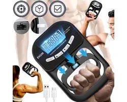 Digitale dynamometer - Grip trainer - Handknijper - TENZHVXI® - LCD-display - Geheugen voor 19 metingen - Instelbaar voor alle handmaten, met veermechanisme voor de onderarmen, 120 kg (265 lbs) - Zwart