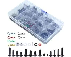 500 stuks RC Schroeven Kit Reparatiegereedschap met magnetische schroefhouder Hardware Bevestigingsset voor Traxxas Tamiya Axial Redcat HPI SCX10 Losi 1/8 1/10 RC Cars Crawler onderdelen