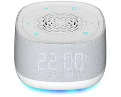 Machine à bruit blanc, aide au sommeil sans fil, haut-parleur de bureau Bluetooth, convient aux dormeurs légers, voyageurs, étudiants, méditants, pratiquants de yoga et pour une utilisation dans les maisons, appartements, chambres, etc. - Blanc