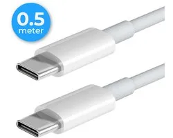 Câble Nuvance Usb C vers Usb C - 0,5 mètre - Câbles Usb-C - Chargeur rapide - 480Mb/ps Données - Chargeur Usb C - 60W - Wit