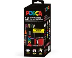 Uni Posca Acrylverfstiften in Koker Set 13 kleuren