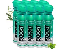 Boost Oxygen - Medium - Menthol-Eucalyptus - 95% Pure Zuurstof - Tot wel 800 inhalaties van 1 sec - Ademhalingsondersteuning voor sport herstel, hoogte, prestaties en gezondheid - Zuurstoffles - 8x 5L (8 pak, 40L totaal)