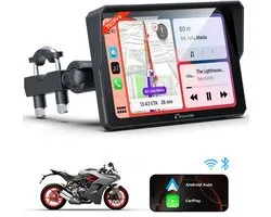 CARPURIDE W702 Pro Écran Carplay pour moto avec fonction intercom, écran tactile étanche IP67, supporte CarPlay sans fil et Android Auto, partage de musique via double Bluetooth, compas, baromètre
