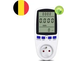 YUWO® Energiemeter voor Stopcontact – Verbruiksmeter – Wattmeter & kWh Meter met LCD Scherm – Sluipverbruik Meter & Kosten Inzicht – Digital Plug & Play (België)