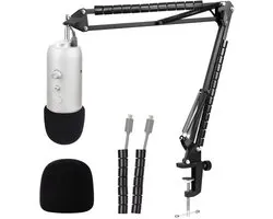 Yeti Mic Stand met Pop Filter - Suspension Microfoon Boom Arm Stand met Mic Cover Compatibel met Blue Yeti Pro van YOUSHARES