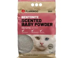Flamingo - Flamingo Klonterend - Kattenbakvulling Katten - Kattenbakvulling Bentoniet Eur Babypoeder Grof 12kg - 1st - 174699 - 1st - 1pce