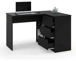 AZ-Home - Bureau Malmo - Bureau d'angle - Bureau d' Ordinateur - Zwart