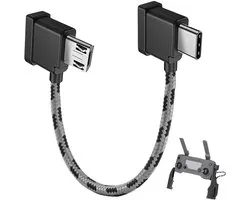 C naar Micro USB afstandsbediening kabel 15 cm nylon, compatibel met drones zoals DJI Mini SE, Mavic Mini, Mavic Air, Mavic 2 Pro, gegevensoverdrachtkabel voor RC-controller OTG-verbinding voor