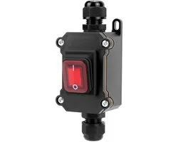 TOVBMUP IP65 waterdichte in-line kabelschakelaar - met rode indicator - 220V 30A - DPST-tuimelschakelaar - aan/uit-tuimelschakelaar met twee standen