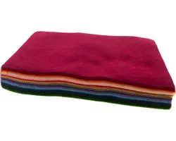 CC Craft felt, sheet 20x30 cm, thickness 1,5-2 mm, 180-200 g, assorted colours, 24 ass sheets/ 1 pack