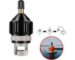 Best Active SUP Ventiel Adapter - Luchtventiel Set - Ventieladapter - Compressor Pomp Connector - Watersport Accessoires - Pompadapter voor SUP Board, Kajak en Opblaasboot - Zwart