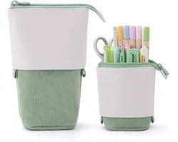 Corduroyfold-out pencil case, green