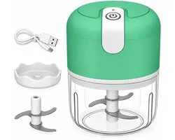 COCHO® Elektrische Hakmolen – USB Oplaadbaar – Mini Chopper 250 ml – Draadloos – Voor Groenten, Babyvoeding & Meal Prep – Groen