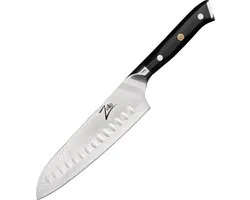 Alpha- Couteau Santoku 7"Royal Japanese series en acier damassé