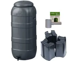 Regenton 100L antraciet met standaard