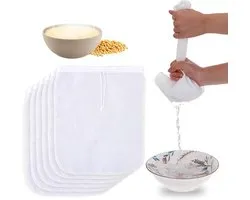 6 Pieces Nut Milk Bag for Straining 12"x10" Reusable Nylon Cheesecloth for Juice Coffee Yogurt Tea Milk Almond Soy Fine Mesh Filter Cheesecloth Bags