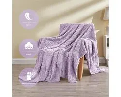 FY FIBER HOUSE Heart-Check Pattern Bedspread, Soft Warm Washable Lightweight Fluffy Bedspread for Sofa, Bed, All - ShopVlot