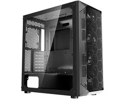 Gaming PC Behuizing - Full Tower - High Airflow Meshpaneel - Magnetisch Stoffilter - 3x 140 mm PWM Ventilatoren - Kabelbeheer - GPU tot 410 mm - Compatibel met E-ATX/ATX/M-ATX/ITX