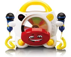 Lenco Karaokeset voor Kinderen – Draagbare CD-speler met Microfoons – Stickerblad om zelf te versieren