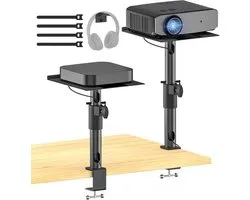 Notiela Desktop Projector Stand Tafel Wr Hoofdtelefoonhouder. In hoogte, kantelbaar en draaibaar verstelbare desktop-projectorstandaard voor Nebula XGIMI VANKYO en de meeste projectoren -2-pack